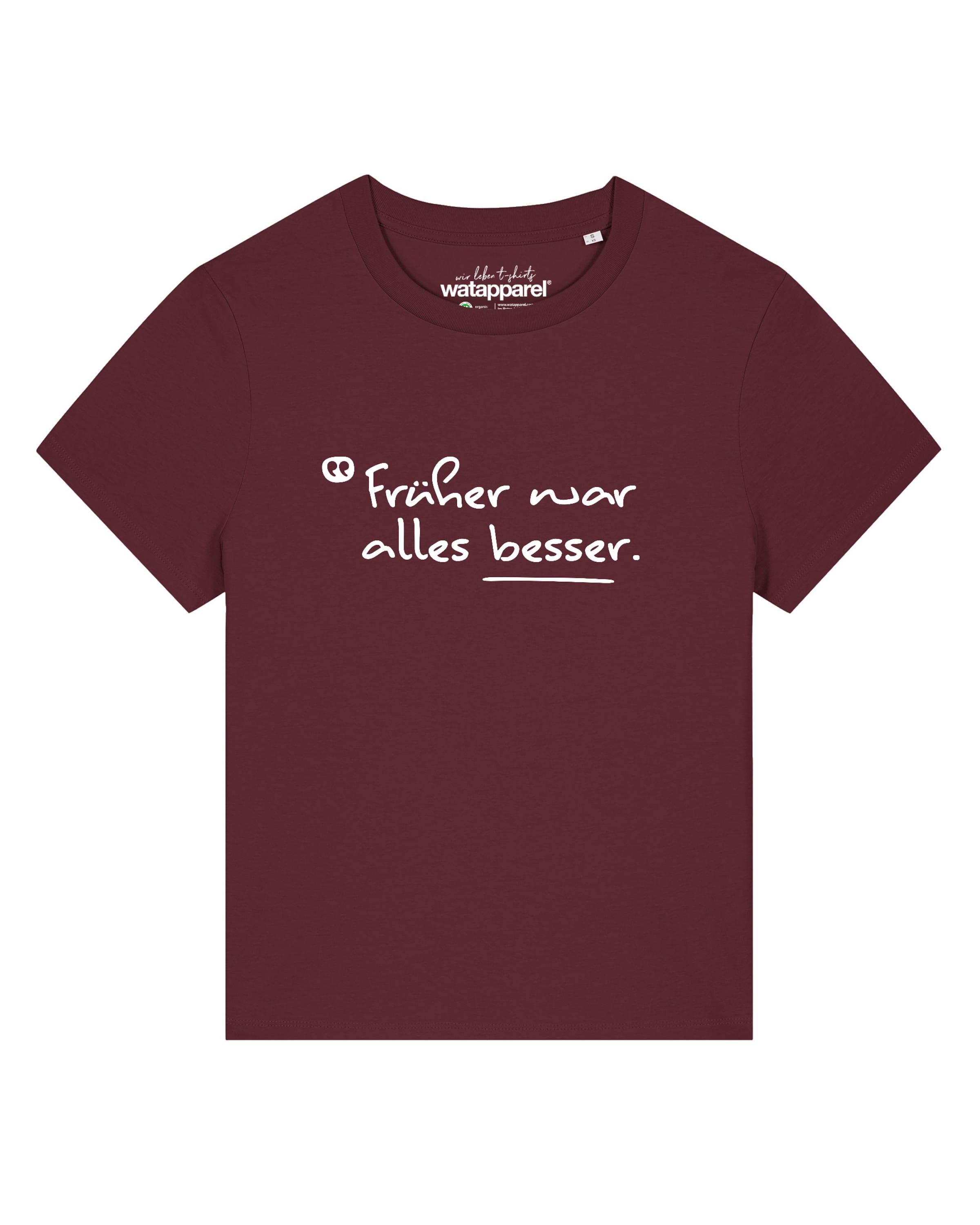 Maglietta 'Früher War Alles Besser' di Watapparel in rosso: frontale