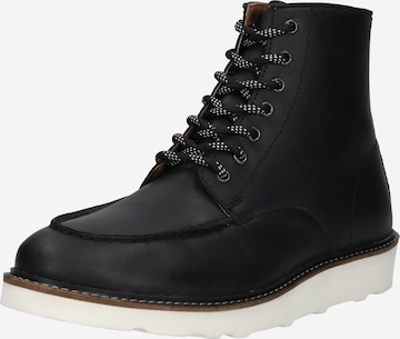 BURTON MENSWEAR LONDON Lace-Up Boots in Black: front