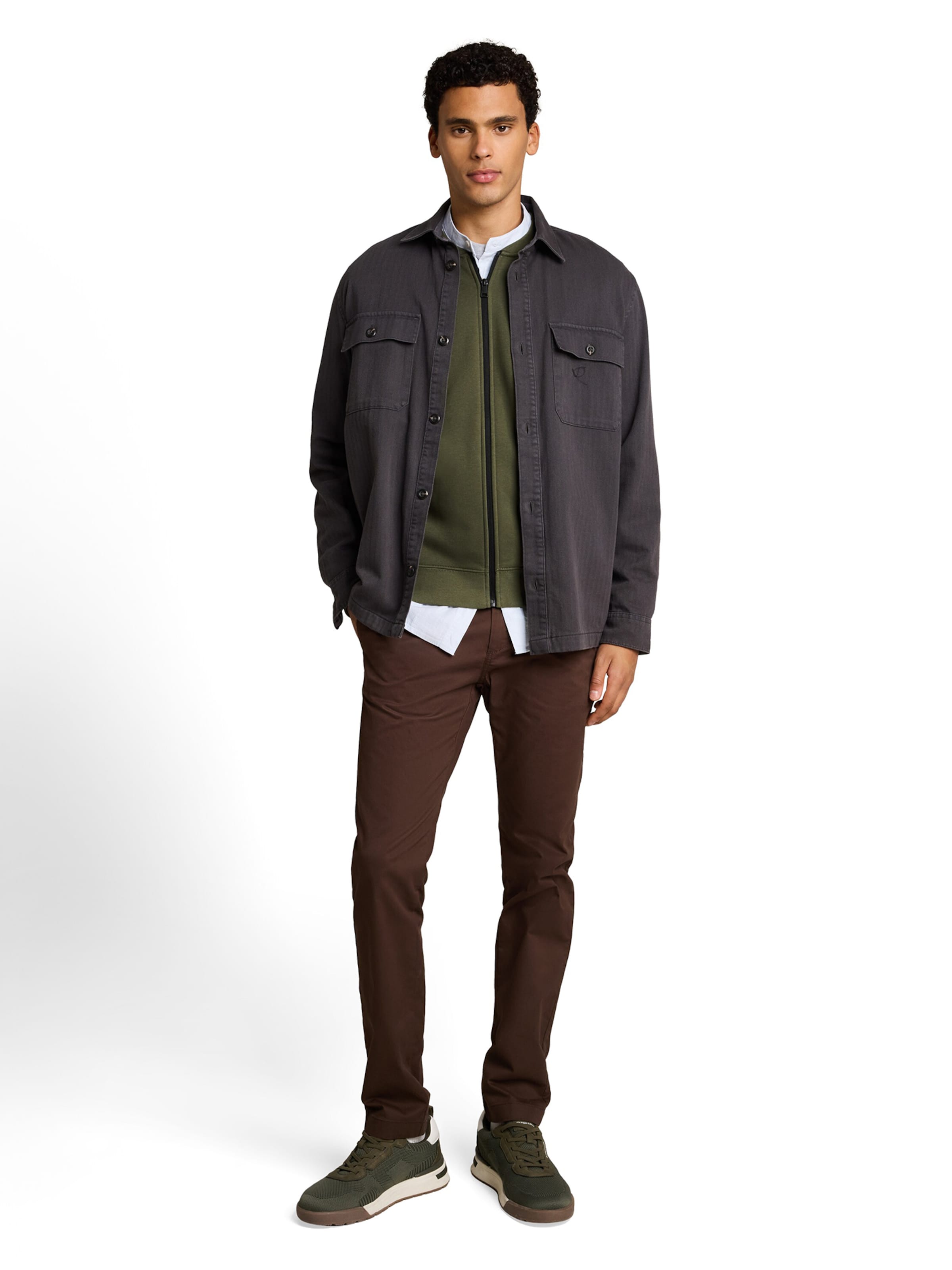 TOM TAILOR DENIM Sweat jacket in Green