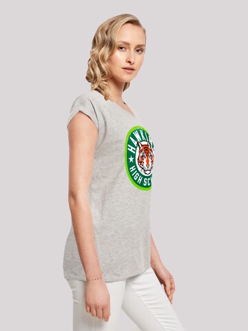 F4NT4STIC Shirt 'Stranger Things Hawkins Tiger Circle Netflix TV Series' in Grijs