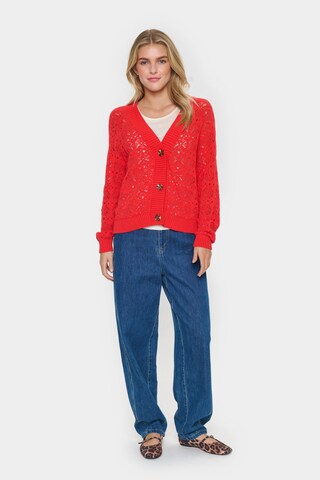 SAINT TROPEZ Gebreid vest 'Juna' in Rood