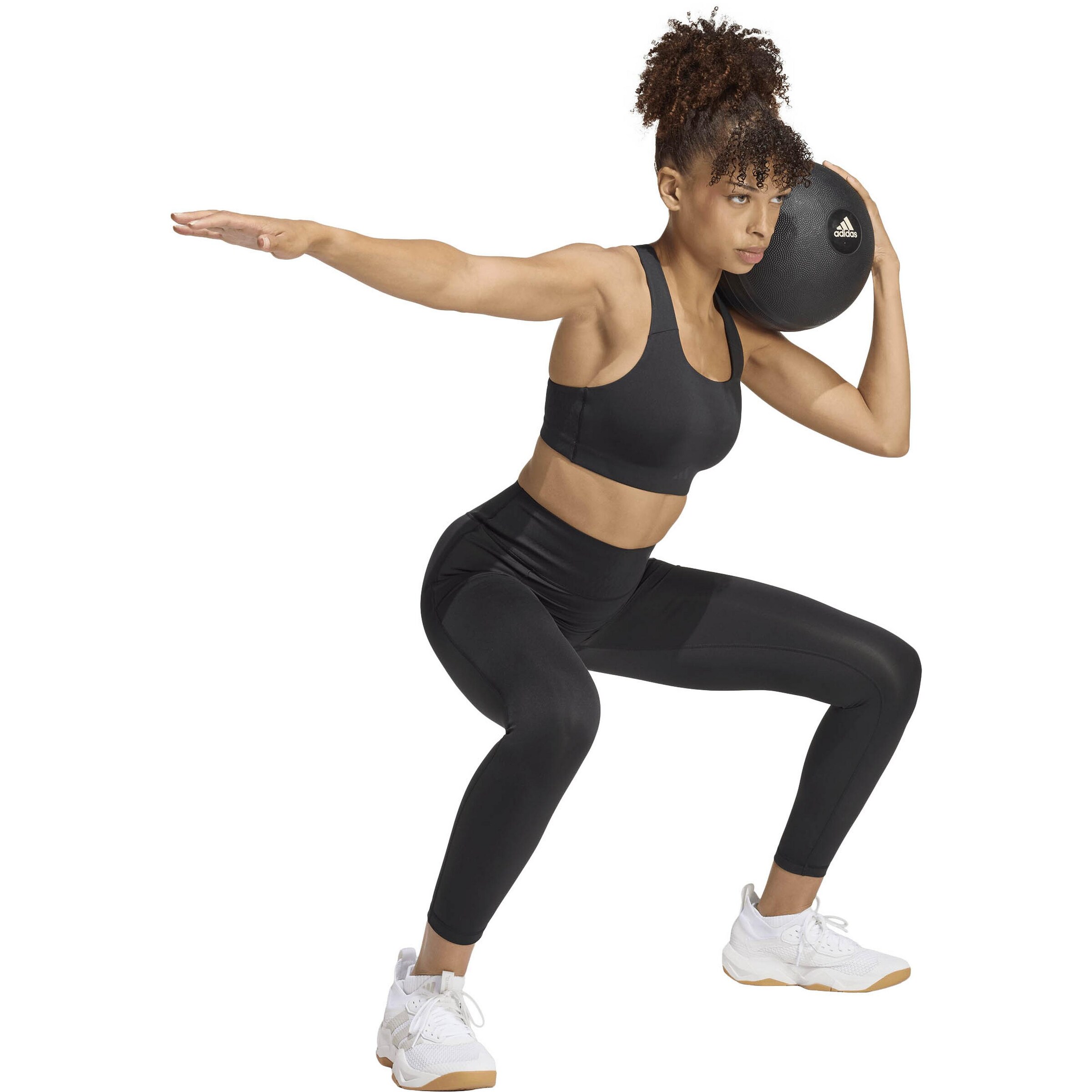 ADIDAS PERFORMANCE Skinny Workout Pants 'Optime Power' in Black