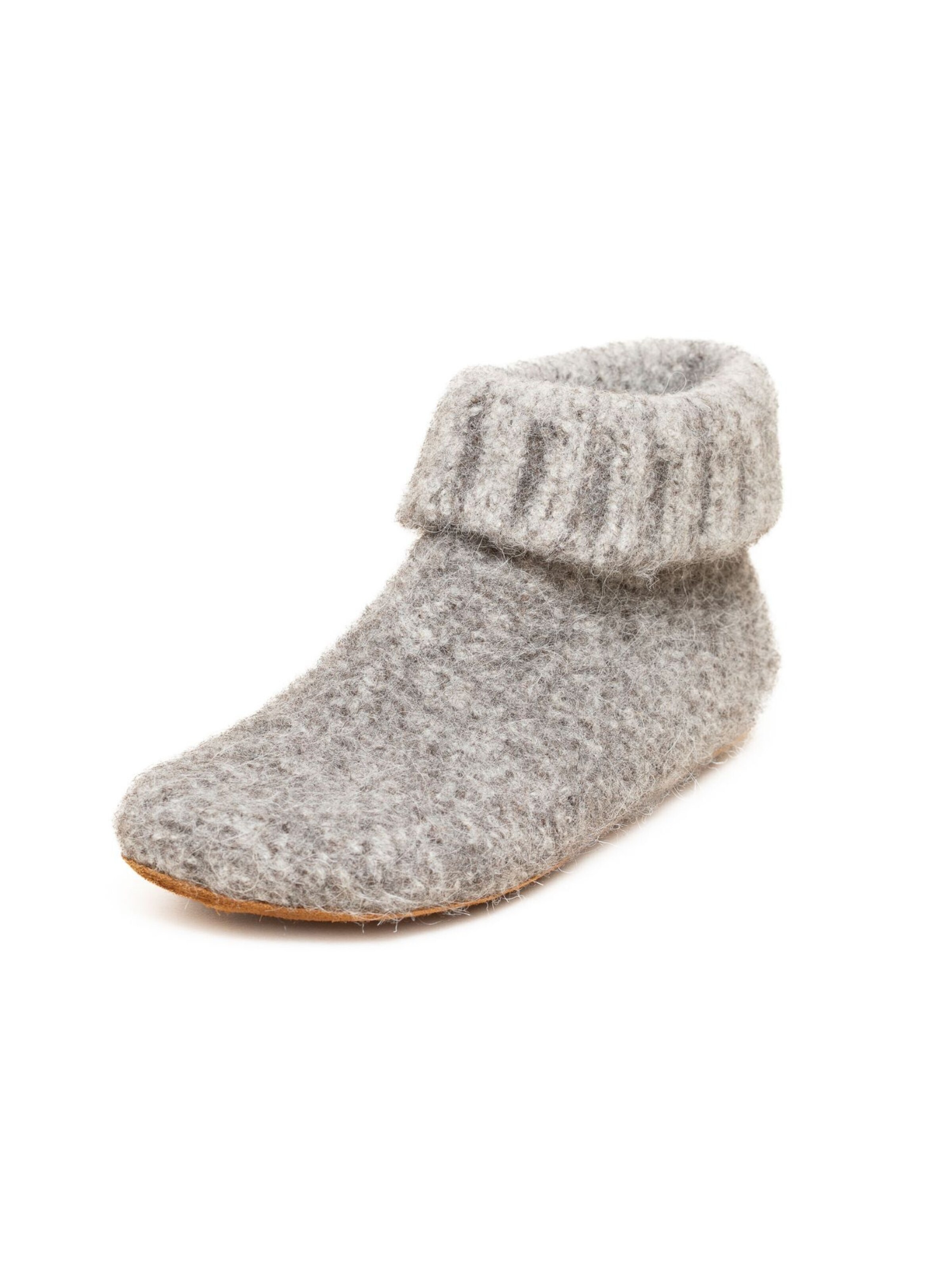 Gottstein Hausschuh 'Hüttenschuhe Knit Boot Alpaka'‌‌‌‌‌‌‌ in Grau: Vorderseite