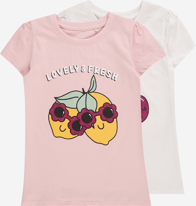 NAME IT Shirt 'VIBEKE' in dunkelgelb / hellgrün / pink / offwhite, Produktansicht