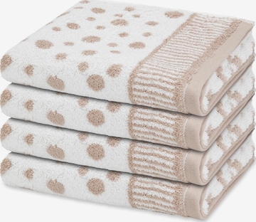 ROSS Handtuch 'Punkte allover' in Beige: Vorderseite