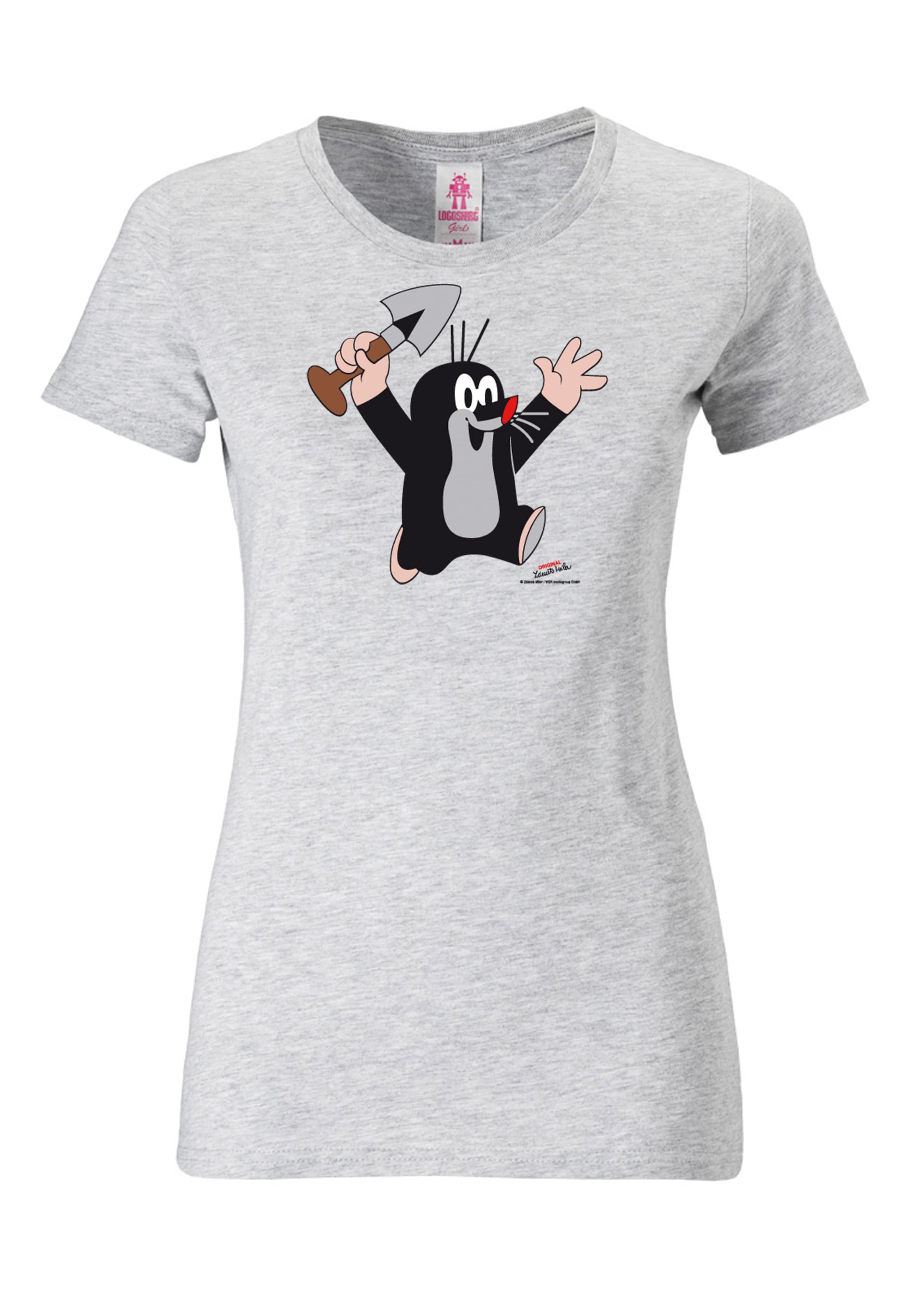 LOGOSHIRT Shirt 'Der kleine Maulwurf' in Grey: front
