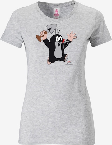 LOGOSHIRT Shirt 'Der kleine Maulwurf' in Grau: predná strana