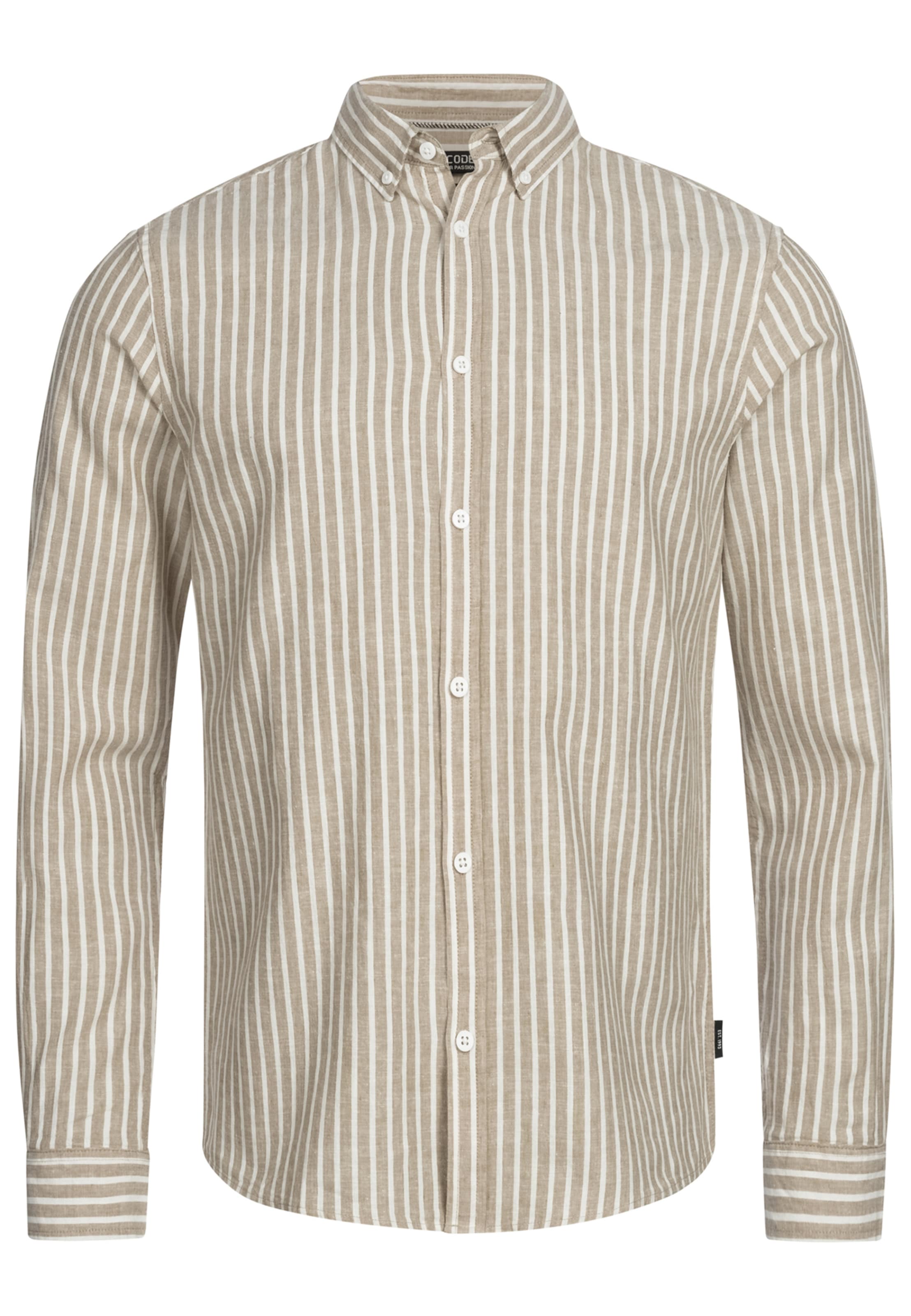 INDICODE JEANS Hemd 'Brayden' in Beige: Vorderseite