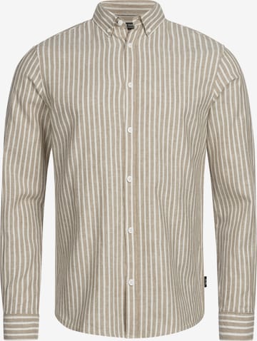 INDICODE JEANS Button Up Shirt 'Brayden' in Beige: front