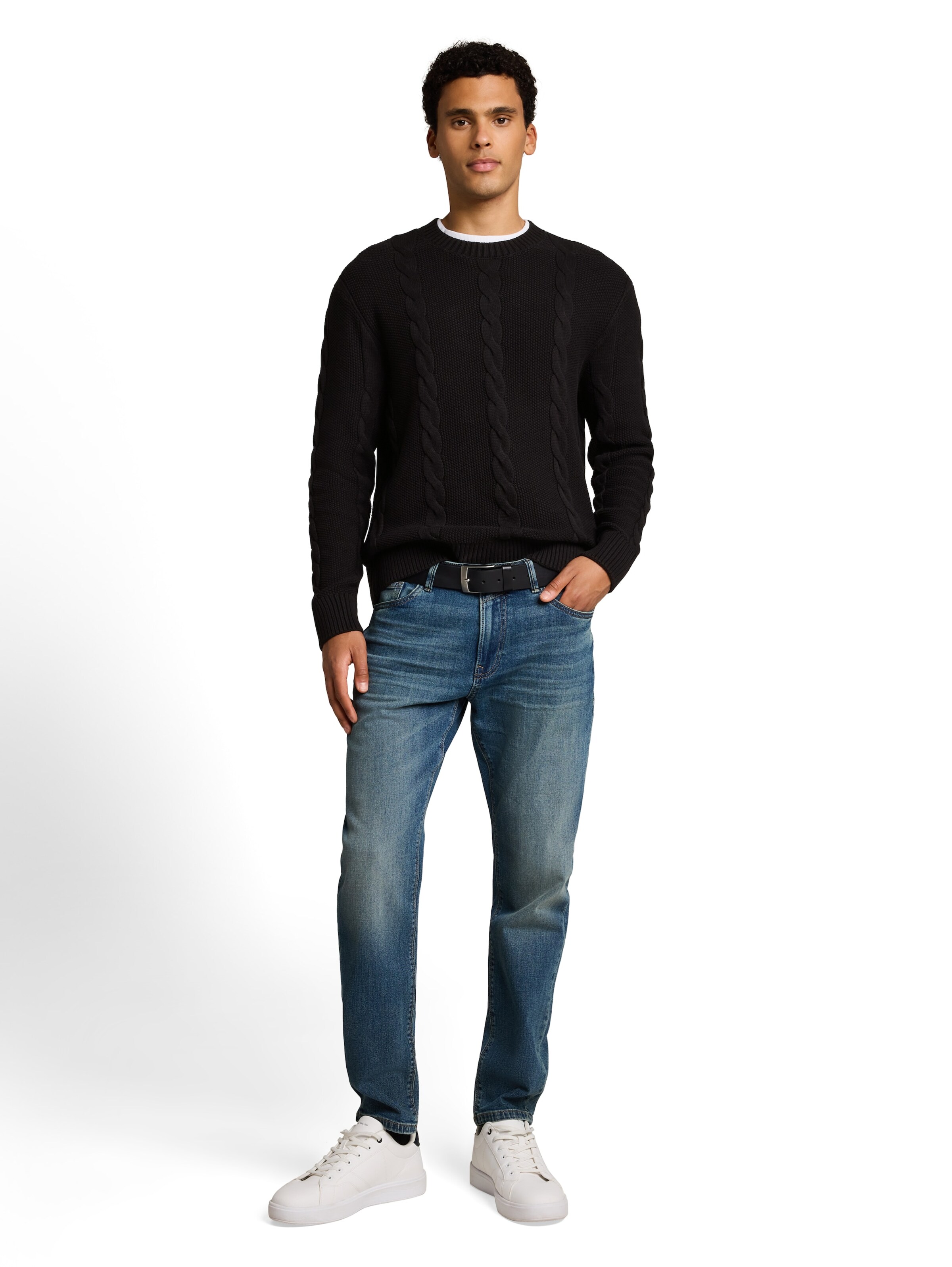 TOM TAILOR DENIM Sweter w kolorze czarny