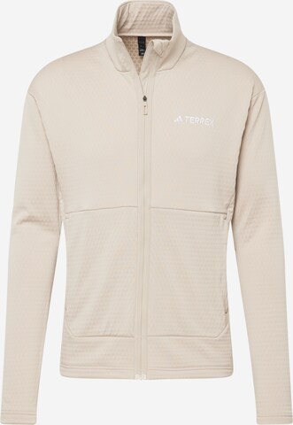 Veste en polaire fonctionnelle ADIDAS TERREX en beige : devant