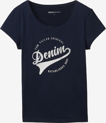 T-shirt TOM TAILOR DENIM en bleu : devant