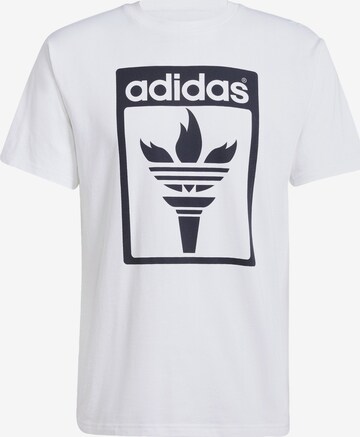 T-Shirt 'Trefoil Torch' ADIDAS ORIGINALS en blanc : devant