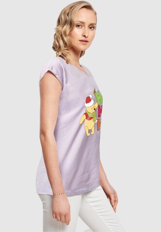 T-shirt 'Winnie The Pooh - Ho Ho Ho Scarf' ABSOLUTE CULT en violet