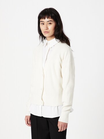 HUGO Red Knit Cardigan 'Shawanna' in White: front