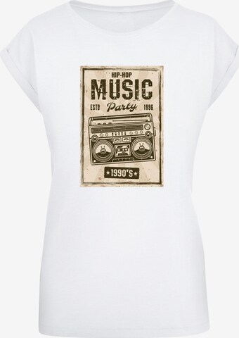 T-shirt 'Retro Boom' Mister Tee en blanc : devant