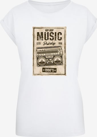 T-shirt 'Retro Boom' Mister Tee en blanc : devant