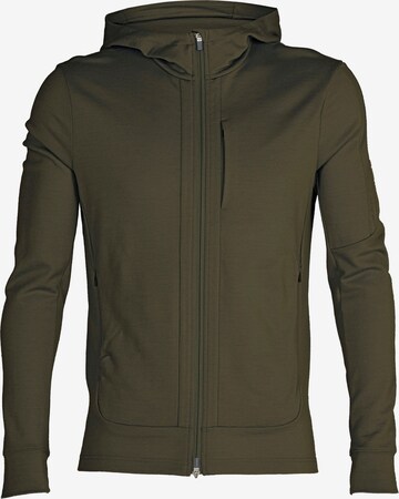 ICEBREAKER Athletic Zip-Up Hoodie 'Quantum III' in Green: front