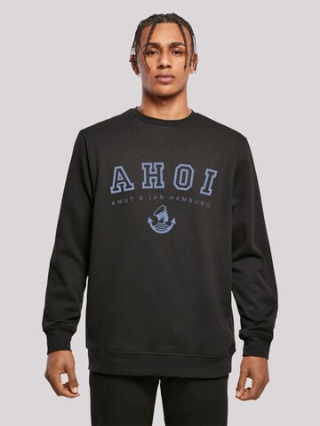 Sweat-shirt 'Ahoi Knut & Jan Hamburg' F4NT4STIC en noir : devant