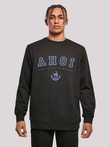 F4NT4STIC Sweatshirt 'Ahoi Knut & Jan Hamburg' in Schwarz: predná strana