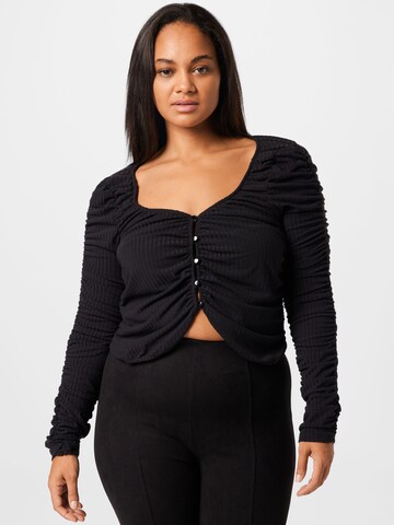 River Island Plus Knit Cardigan in Black: front