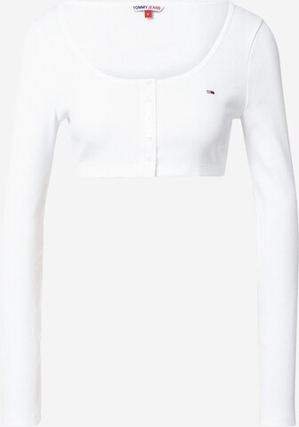Tommy Jeans Gebreid vest in Wit: voorkant