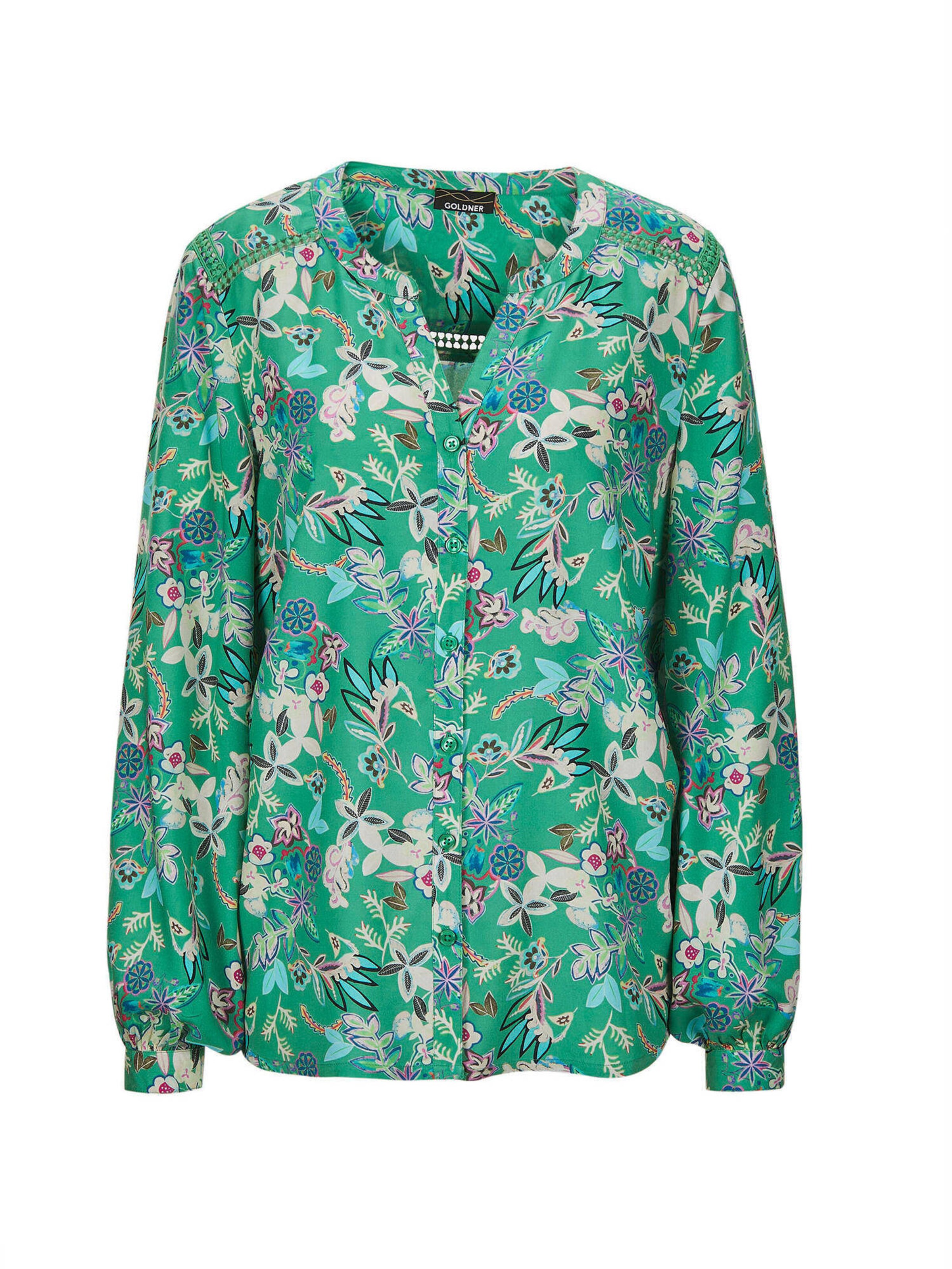 Goldner Bluse in Grün: Vorderseite