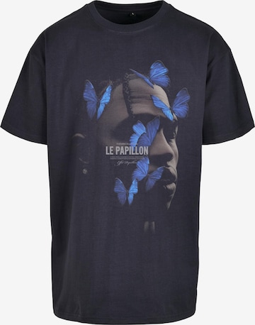 MT Upscale Koszulka 'Le Papillon' w kolorze niebieski: przód