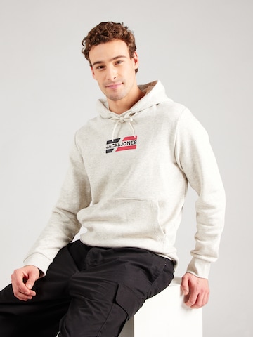 JACK & JONES Mikina 'JJECorp' – béžová: přední strana