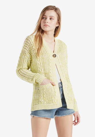 khujo Knit Cardigan 'Nita' in Yellow: front