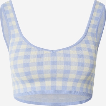 EDITED Gebreide top 'Palina' in Blauw: voorkant