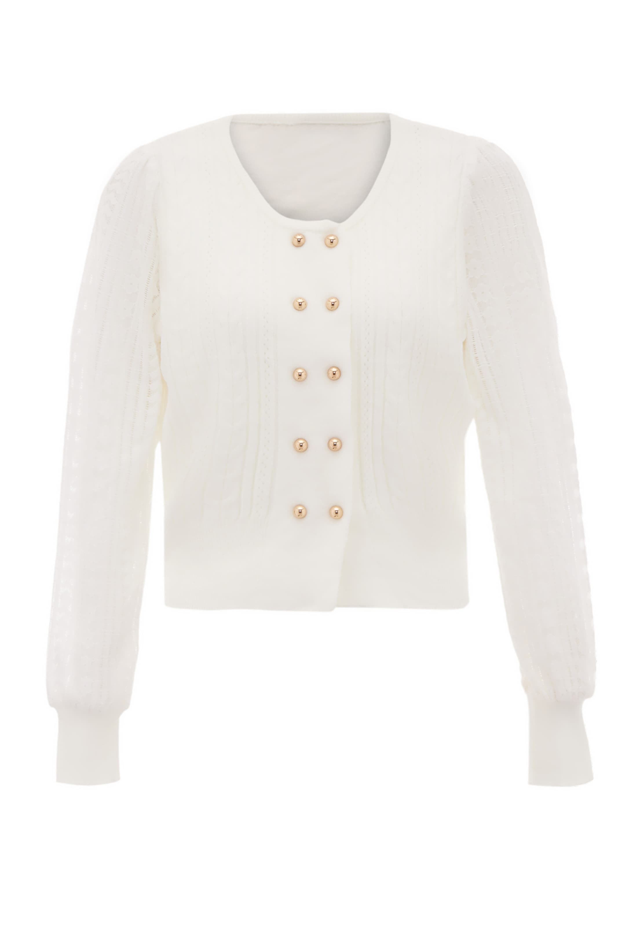 NAEMI - Casaco de malha em branco: frente