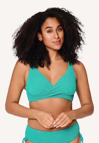 LingaDore - Triángulo Top de bikini en verde: frente