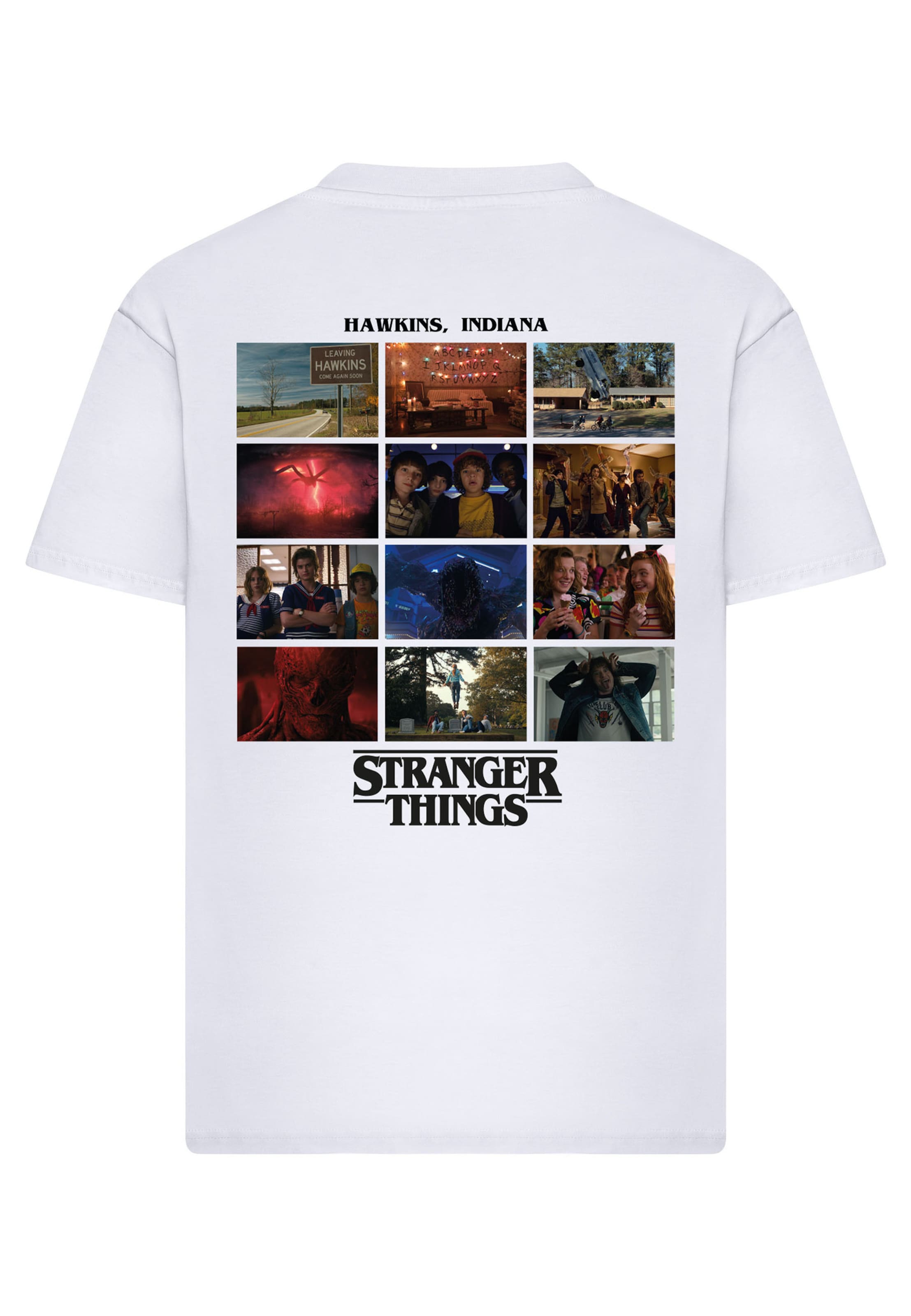 Merchcode Koszulka 'Stranger Things Rewatch' w kolorze biały