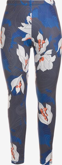 Ulla Popken Leggings in blau / grau / orange / weiß, Produktansicht