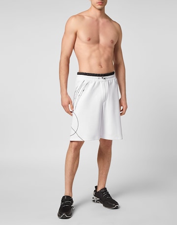 Plein Sport Regular Sportshorts 'Scratch' in Weiß
