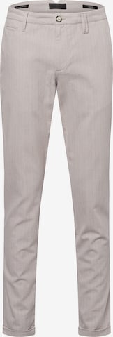 Regular Pantalon ' ROB Linen Stripe slim fit ' Alberto en blanc : devant