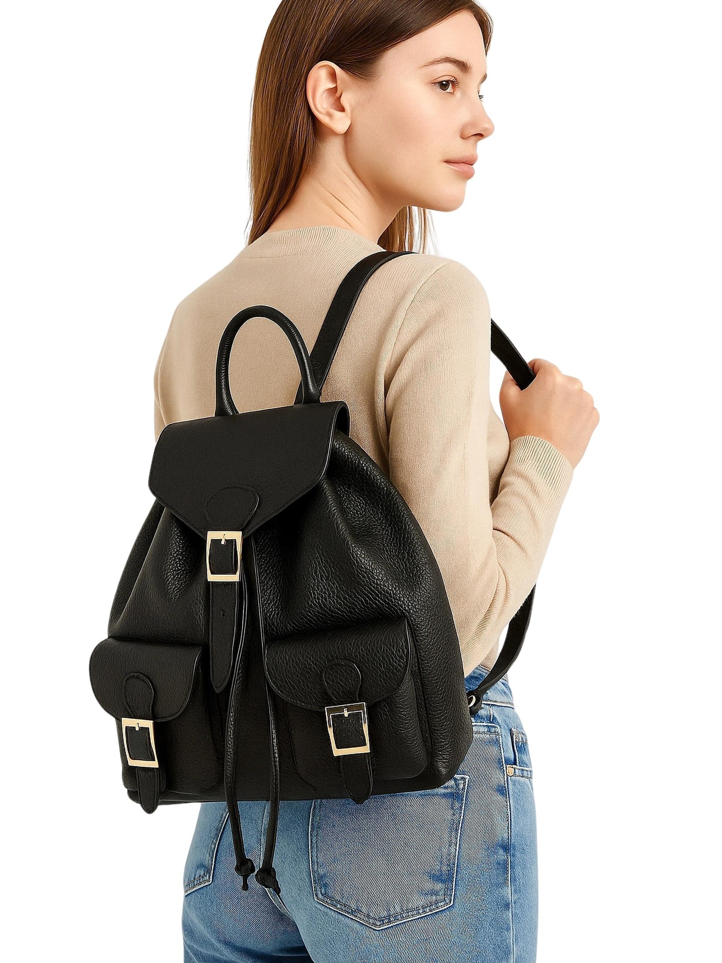 COLLEZIONE ALESSANDRO Backpack 'Chicaletta' in Black: front