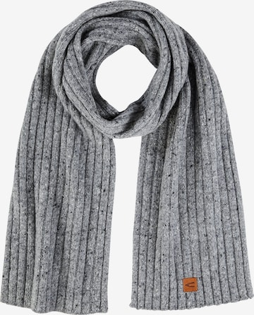 CAMEL ACTIVE Dicker Strickschal aus einem Wollmix in Grau: Vorderseite