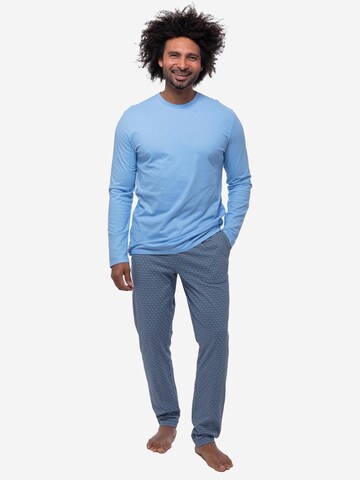 Mey Pyjama lang 'Round Geo'‌‌‌ in Blau: Vorderseite