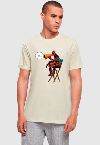 ABSOLUTE CULT T-Shirt 'Deadpool - Directors Chair' in Beige: Vorderseite