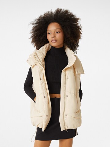 Gilet Bershka en beige : devant