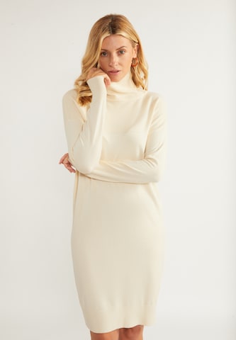 usha WHITE LABEL Pletené šaty - biela: predná strana
