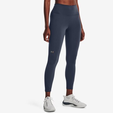 UNDER ARMOUR Skinny Workout Pants in Grey: front