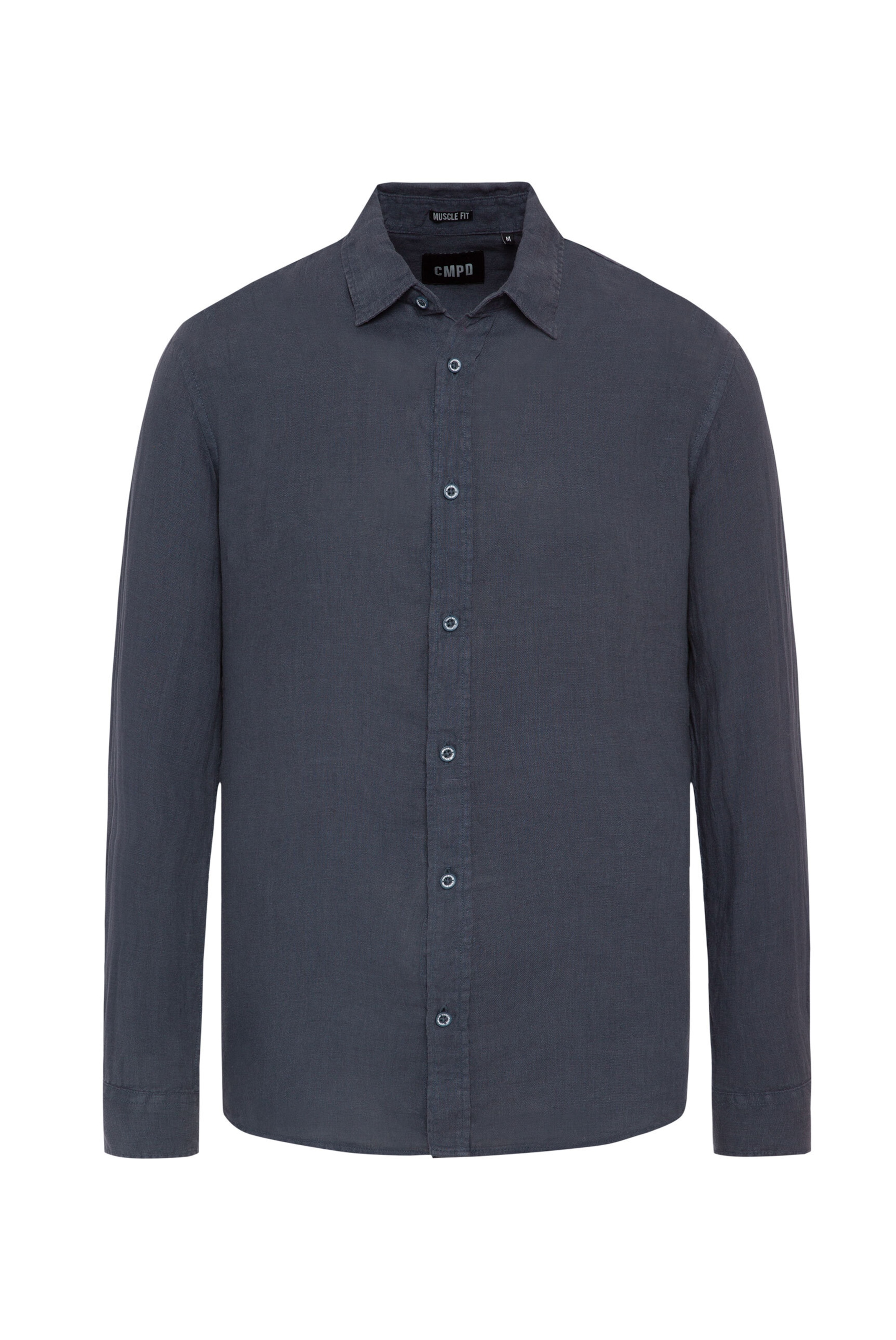 CMPD Slim fit Button Up Shirt in Blue: front