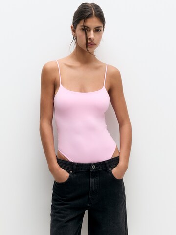 Pull&Bear T-shirtbody i rosa: framsida
