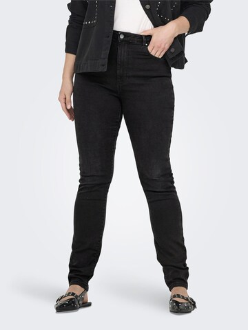 ONLY Carmakoma Skinny Jeans 'FOREVER' in Zwart: voorkant