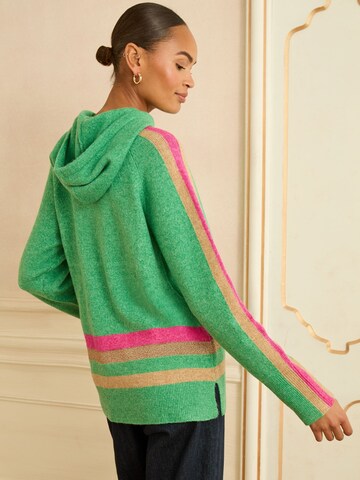 Pull-over love & roses en vert