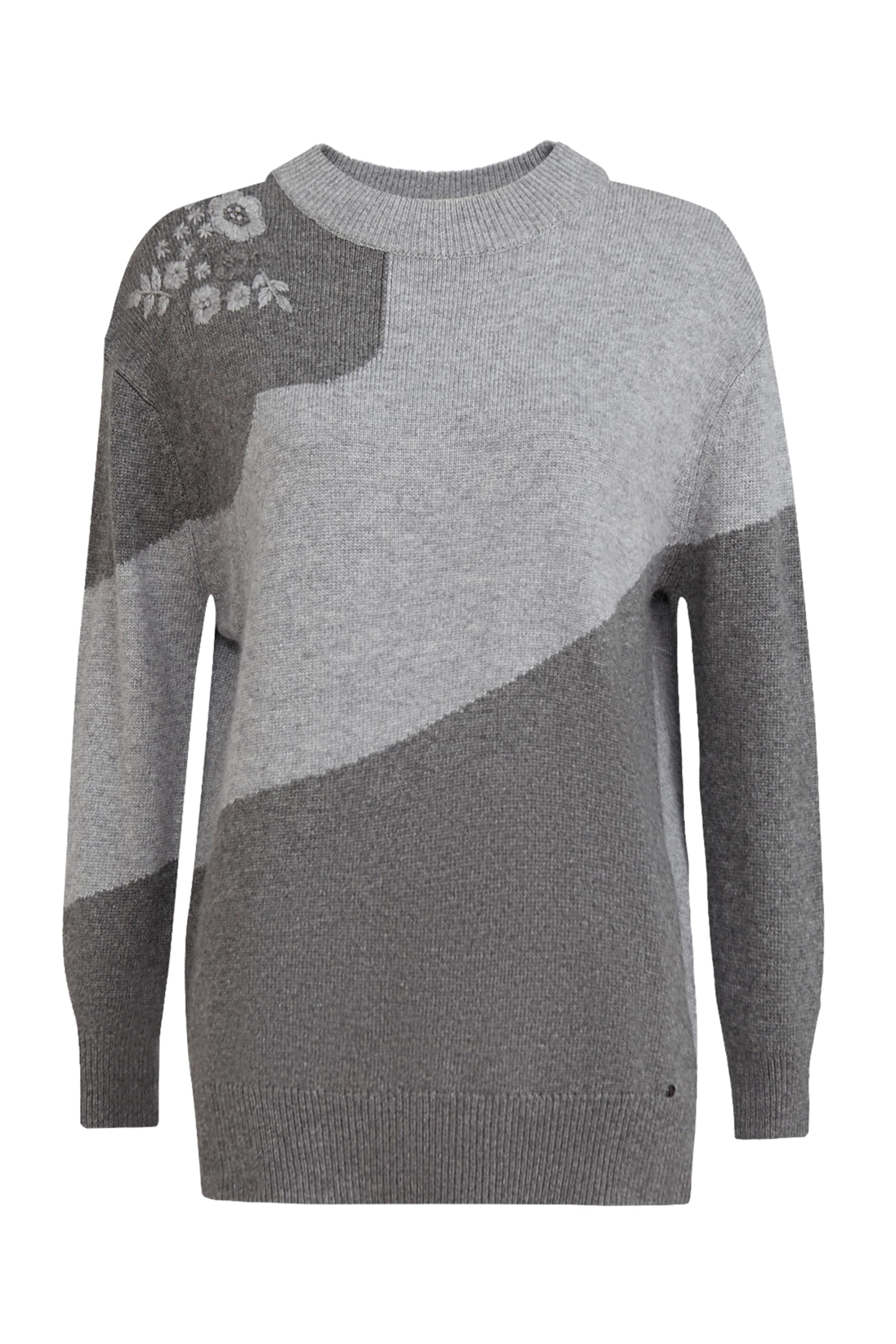 Finn Flare Pullover 'Soft Floral' in S in grau, Produktansicht