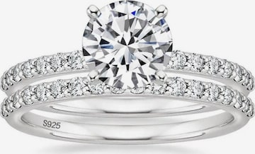 ROUGEMONT Jewellery Ring 'Funkelnder Moissanit Verlobungsring 2 Ringe' in Silber: Vorderseite